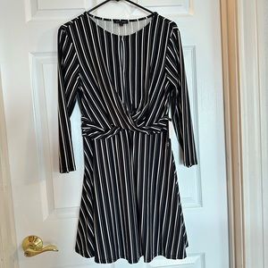 As U Wish- Black & white stripe dress size Large
